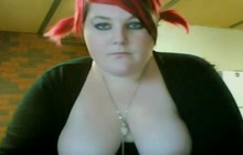 Naughty BBW shows her tits on webcam